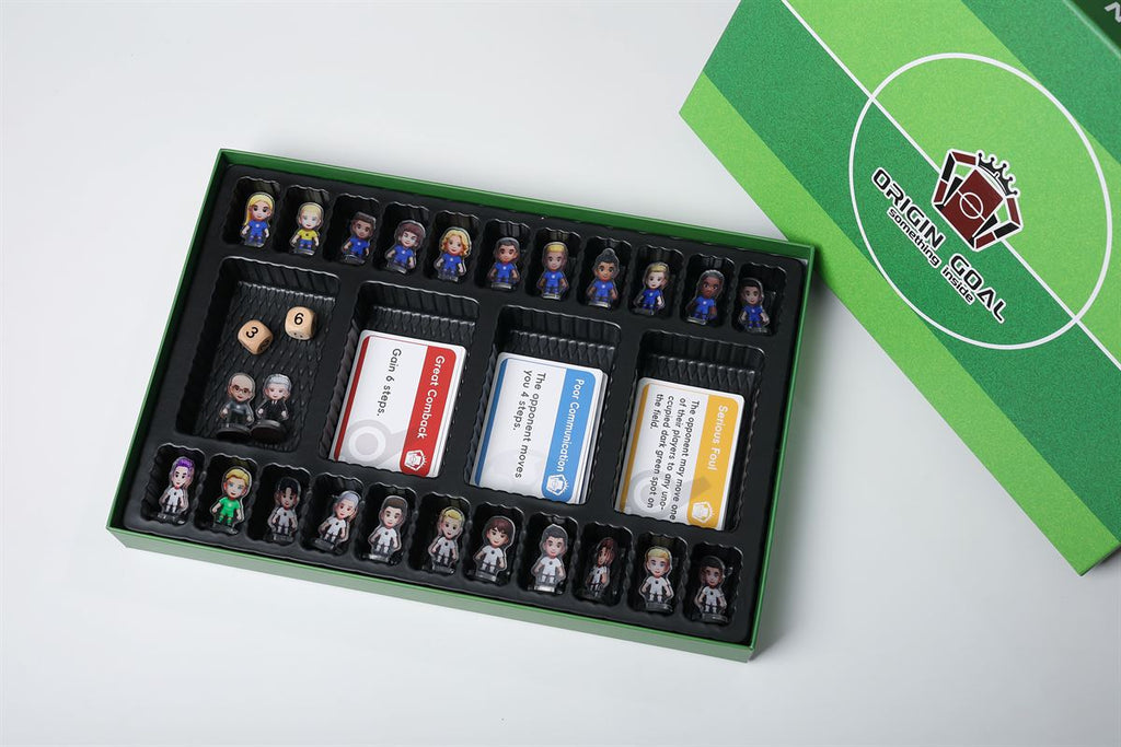 OriginGoal player figurines and tactic cards